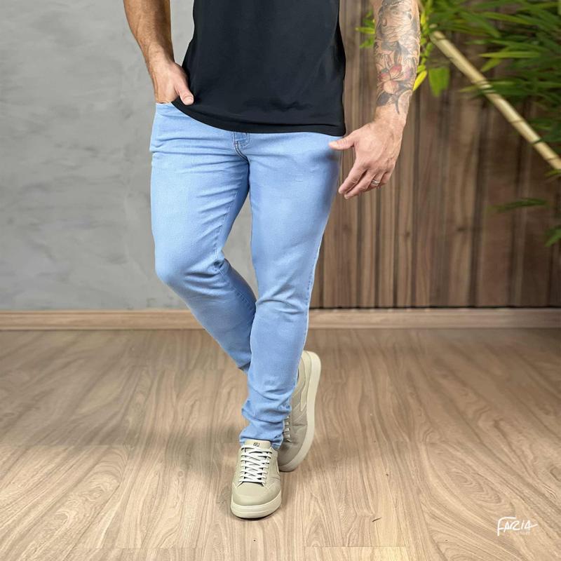 Calça jeans masculina skynny com lycra elastano premium - Fato